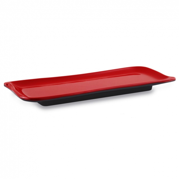 Тарелка прямоуг 25,4*10см мелам. чер/крас Kyoto Black&Red