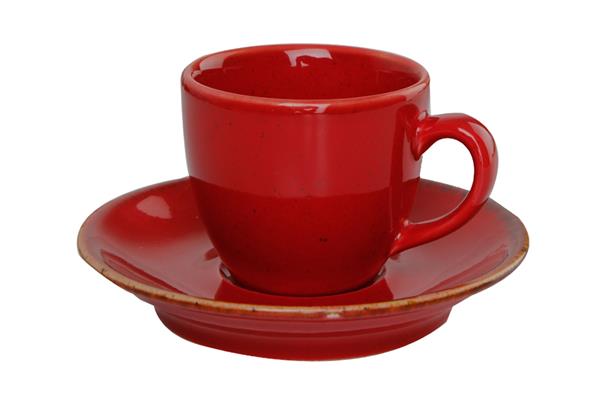 Чашка кофейная 80мл красный Porland