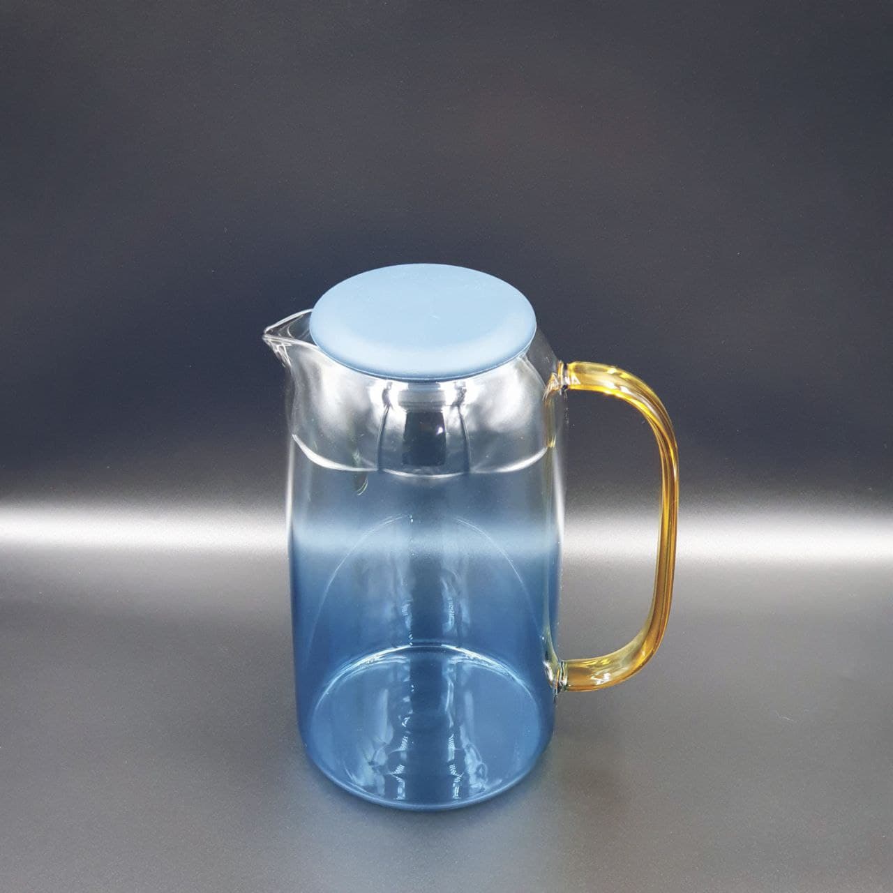 Чайник стекл 1500мл син/желт.пласт/кр терм/ст