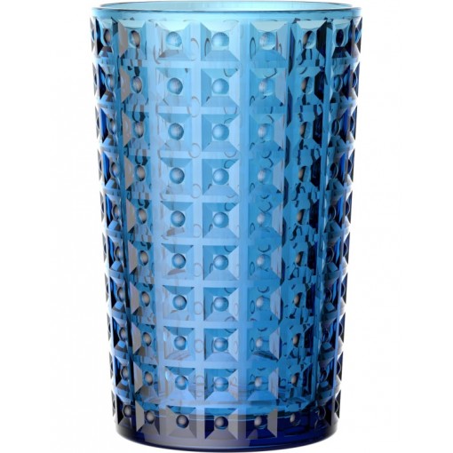 Стакан высокий 340мл синий куб GLASSWARE/6