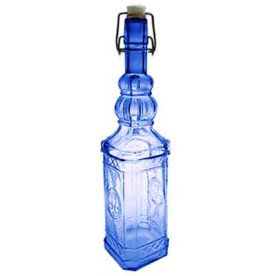 Бутылка 0,7л h32.5см с пробкой синяя MEDITERRANEA/1