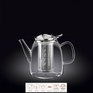Чайник стекл 600мл с откидной крышкой и колбой нерж Thermo Glass Wilmax/1
